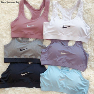 สปอร์ตบรา Nike Sports bra สปอร์ตบรายืดหยุ่นสูง ฟิตเนสบรา ป้องกันการสั่นไหว โดยไม่ต้องใช้ห่วงเหล็ก แผ่นอกถอดได้