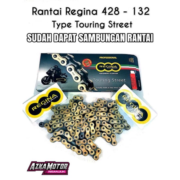 โซ่ Regina 428 ยาว 132L ชนิด Touring Street สีทอง/ทอง