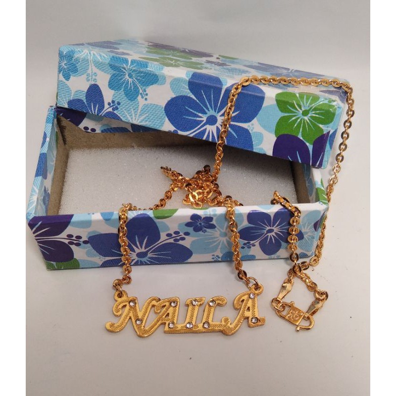 Gems NAME PENDANTS/GOLD PLATED NAME NECKLACE/CUSTOM NAME