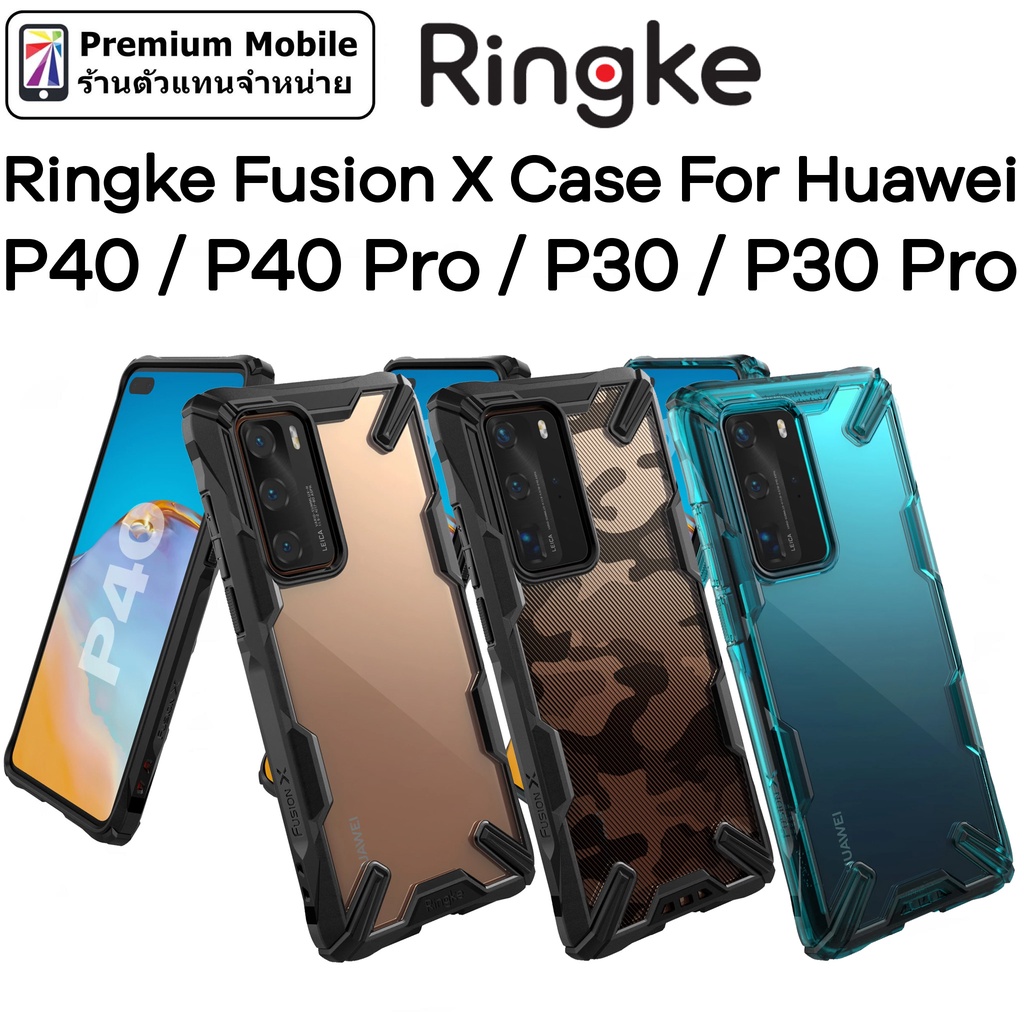Ringke Fusion X เคสกันกระแทก สำหรับ Huawei P40 / P40 Pro / P30 Pro / P30 เคสกันกระแทก หลังใส สวยงาม 