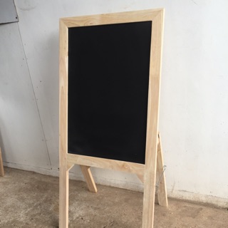 กระดานชอล์กดำ กรอบไม้ ขาตั้ง ขนาด 40x60 ซม สุง 1 เมตร