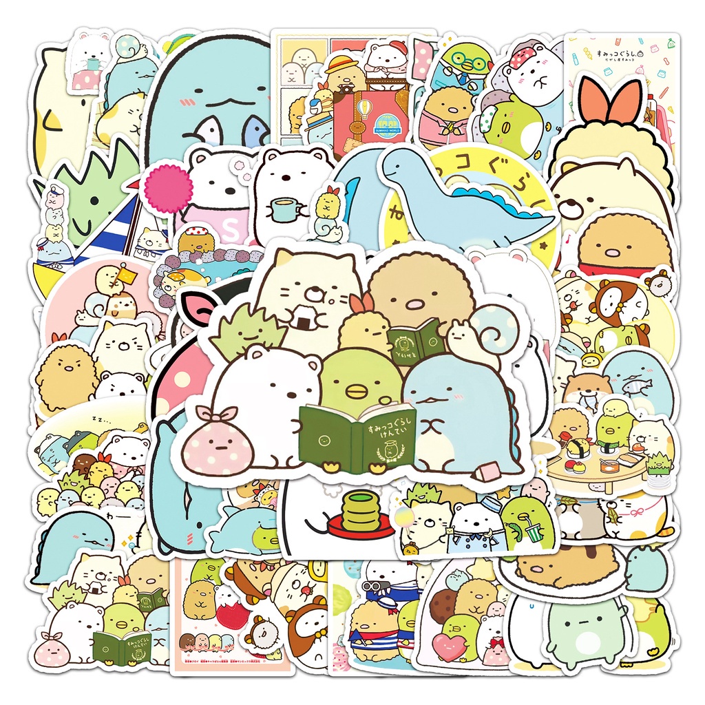 พร้อมส่งซุมิกโกะ Sumikko Gurashi（すみっコぐらしSTICKER เล็ก สติกเกอร์กันน้ำรูปแบบที่แตกต่างกัน small size