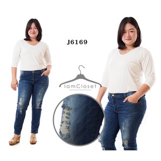 J6169 Size 36 นิ้ว Ripped Blue Jean