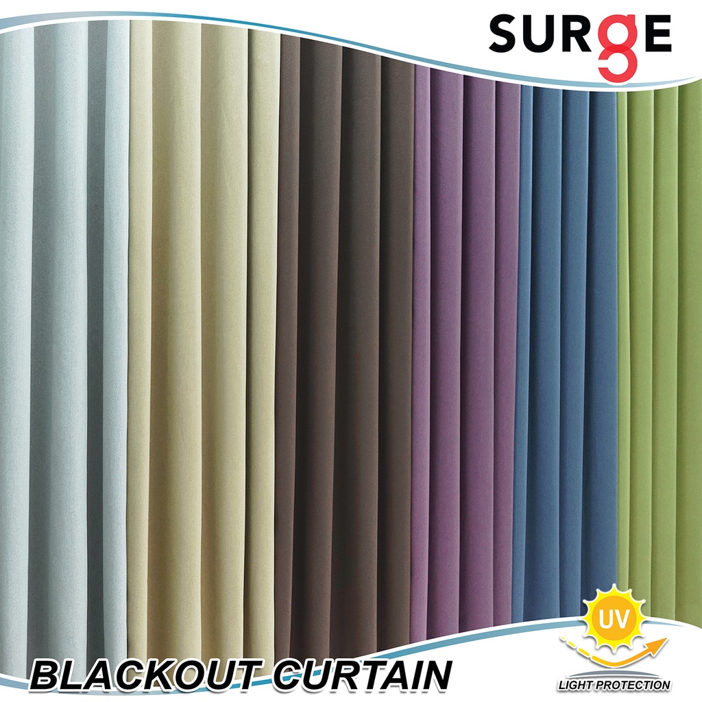 SURGE ผ้าม่านหน้าต่าง แบบตาไก่สำเร็จรูป กันแสง กันยูวีสูงสุด 95% เนื้อหนามาก ลอนสวย ไม่อมฝุ่น LF
