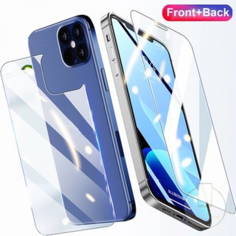 2 in 1 กระจกนิรภัยกันรอยหน้าจอ ด้านหน้า และหลัง แบบใส สําหรับ iPhone 11 12 Pro Max 6 6s 7 8 Plus 12mini X XR XS Max SE 2020