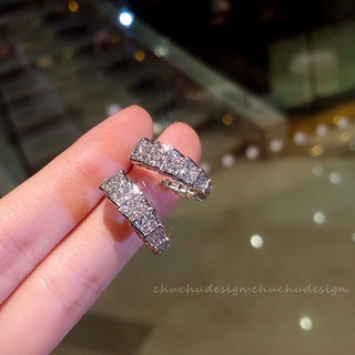 ต่างหูห่วงเกาหลีอารมณ์ประณีตการออกแบบเฉพาะต่างหูซุปเปอร์แฟลช rhinestone ต่างหูเทรนด์ใหม่ผู้หญิง