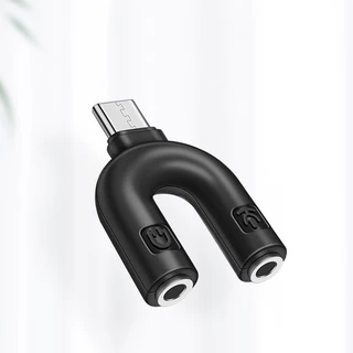 Caravan crew (ไม่รองรับ5G) type-C to 2 3.5mm adapter U-type แจ๊คแปลง Splitter สำหรับต่อไมค์ และโน้ตบุ๊ค และหูฟัง
