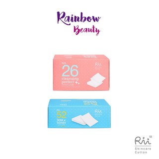 (แบบกล่อง)Rii Skincare Cotton 52 less toner / 26 cleansing perfect mini สำลี แผ่น