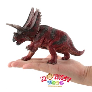 Monkey Toys - โมเดลไดโนเสาร์ Pentaceratops แดง ขนาด 17.00 CM (จากหาดใหญ่)