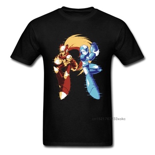 ใหม่ เสื้อยืด ผ้าฝ้าย 100% พิมพ์ลายดอกไม้ Mega Man Glitch Remix Version 3D สีดํา สําหรับผู้ชาย คู่รัก วันขอบคุณพระเจ้าS-