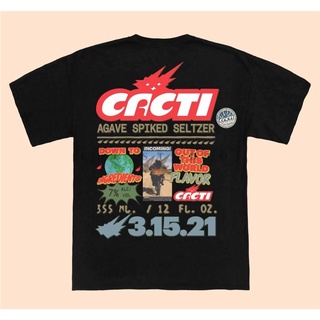 เสื้อยืดแขนสั้น พิมพ์ลาย Travis Scott CACTI DOWN TO EARTH TEE สําหรับผู้ชาย