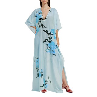 Angelys Balek ชุด Kaftanยาว  Pink Floral Print Long Kaftan รุ่น SS20DR00300910  สีฟ้า