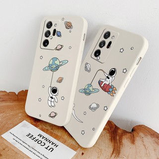 เคสโทรศัพท์นักบินอวกาศ Liquid Silicone Case For Samsung Galaxy A72 A52 A42 5G A32 4G Shockproof Camera Lens Protection Soft Phone Back Cover เคสมือถือ