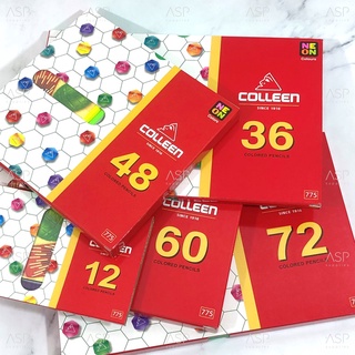 สีไม้ ดินสอสีคอลลีน สีคอลลีน Colleen รุ่นหัวเดียว สีธรรมดา/นีออน  12/36/48/60/72 สี (775)