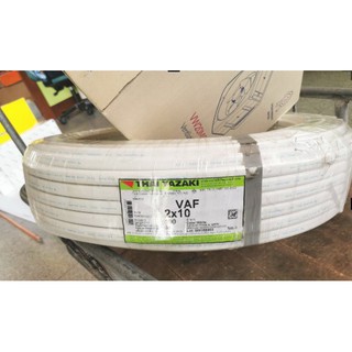 THAI YAZAKI สายไฟ VAF 2x10 ยาซากิ CABLE  ขดละ 100 เมตร