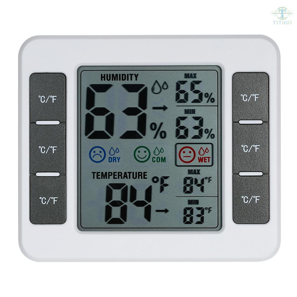 LCD Digital Indoor Thermometer Hygrometer Room ℃/℉ Temperature Humidity Gauge Meter Thermo-Hygrometer with Max Min Value Display