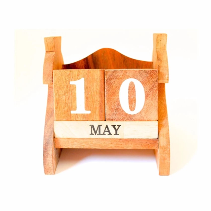 Wood Toy ปฏิทิน ตั้งโต๊ะทำงาน ปฏิทินไม้ Classic wooden calendar #142