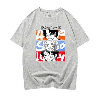 เสื้อยืด พิมพ์ลายกราฟฟิค One Piece Luffy Zoro สไตล์ฮิปฮอป ฮาราจูกุ แฟชั่นฤดูร้อน สําหรับผู้ชาย และผู้หญิง