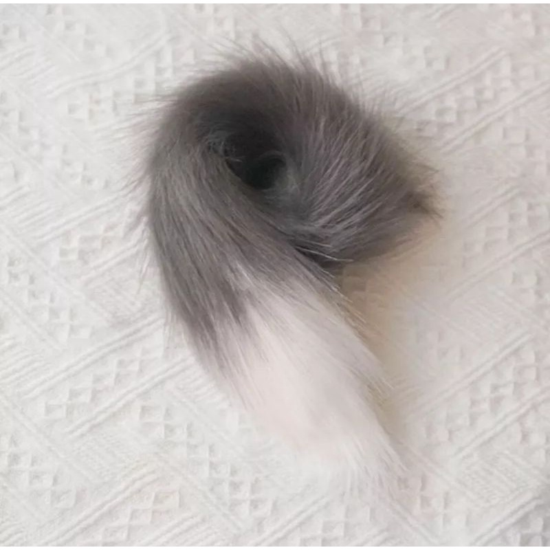 หางแมว 40cm ขนฟูนุ่ม แบบเข็มกลัด+โบว์ผูกเอว [พร้อมส่ง] มีหลายสี