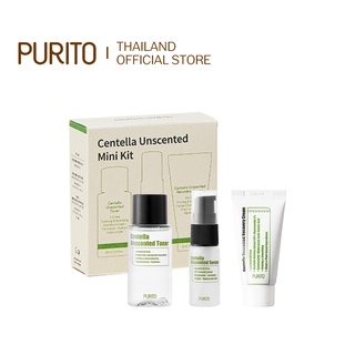 [Purito Thailand] PURITO CENTELLA UNSCENTED LINE TRAVEL KIT (MINI)เซตพกพา มี toner 30ml + purito serum 15ml + cream 12ml