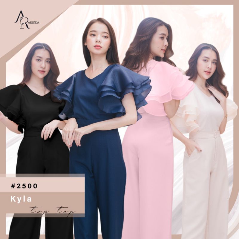 ARINDA Kyla Top 2500 : เสื้อคอวี แขนระบาย