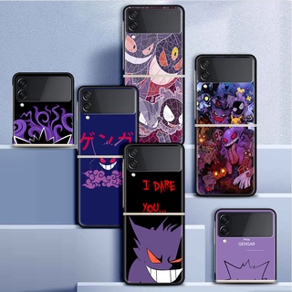 เคสมือถือ แบบแข็ง ลายอนิเมะ Pokemon Gengar หรูหรา กันกระแทก สําหรับ Samsung Galaxy Z Flip 3 Flip4 5G 6.7 นิ้ว ZFlip Flip 4 5G