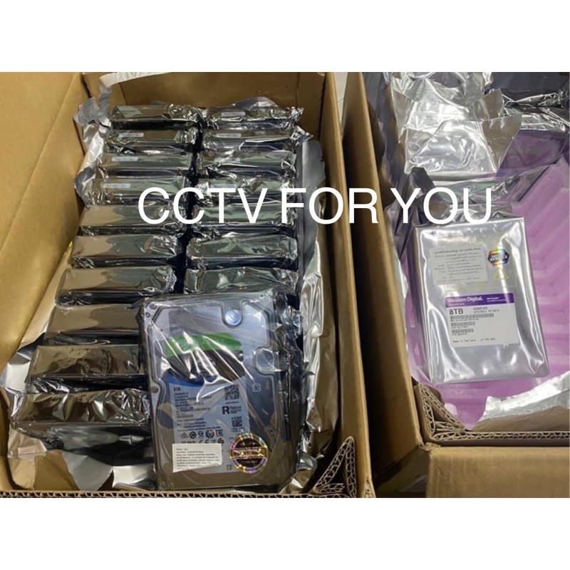 พร้อมส่ง HDD 8 TB HDD CCTV WD Purple (7200RPM, 256MB, SATA-3, WD82PURZ) ฮาร์ดดิสก์สำหรับกล้องวงจรปิด เก็บข้อมูลได้ 8TB