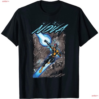 tshirtเสื้อยืดคอกลมฤดูร้อนเสื้อยืด ผู้ชาย Marvel Nova Guardians of the Galaxy Blast Graphic T-Shirt เสื้อวินเทจ womenSto