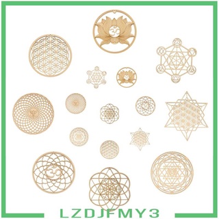 [ราคาจำกัดเวลา] Flower of Life Sacred Geometry Wall Art Sculpture Wood Grid Hanging