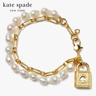 KATE SPADE NEW YORK LOCK AND SPADE PEARL BRACELET K8421 กำไลข้อมือ