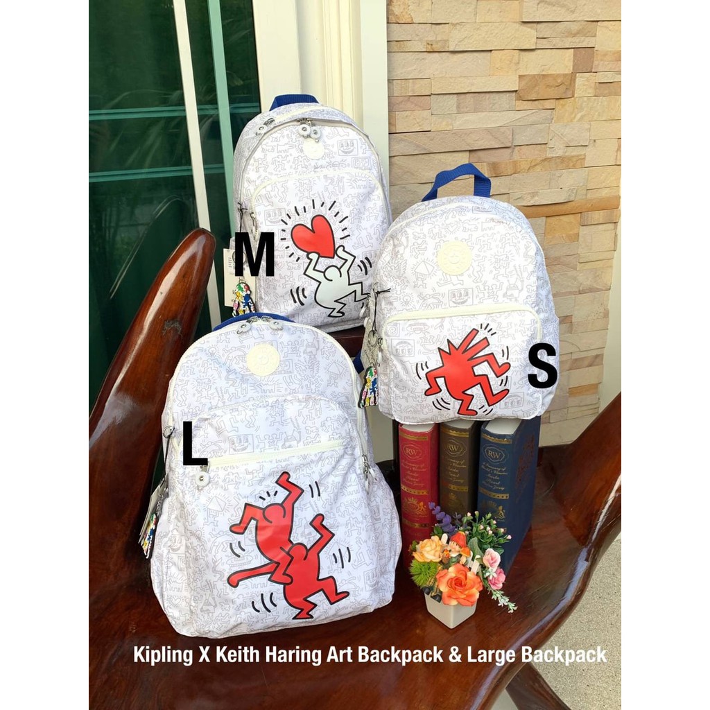 กระเป๋าเป้ ของแท้ Kipling X Keith Haring Art Backpack &amp; Large Backpack