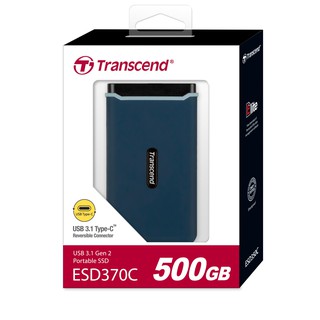 External SSD 500GB , 1TB. Transcend (ESD370C) with Type-A &amp; Type-C Cable - รับประกัน 3 ปี