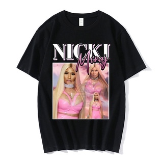 เสื้อยืดคอกลมเสื้อยืด ผ้าฝ้าย 100% พิมพ์ลาย Nicki Minaj 90s สไตล์พังก์ ฮาราจูกุ แนวสตรีท คลาสสิก สําหรับผู้ชาย LHZYS-5XL