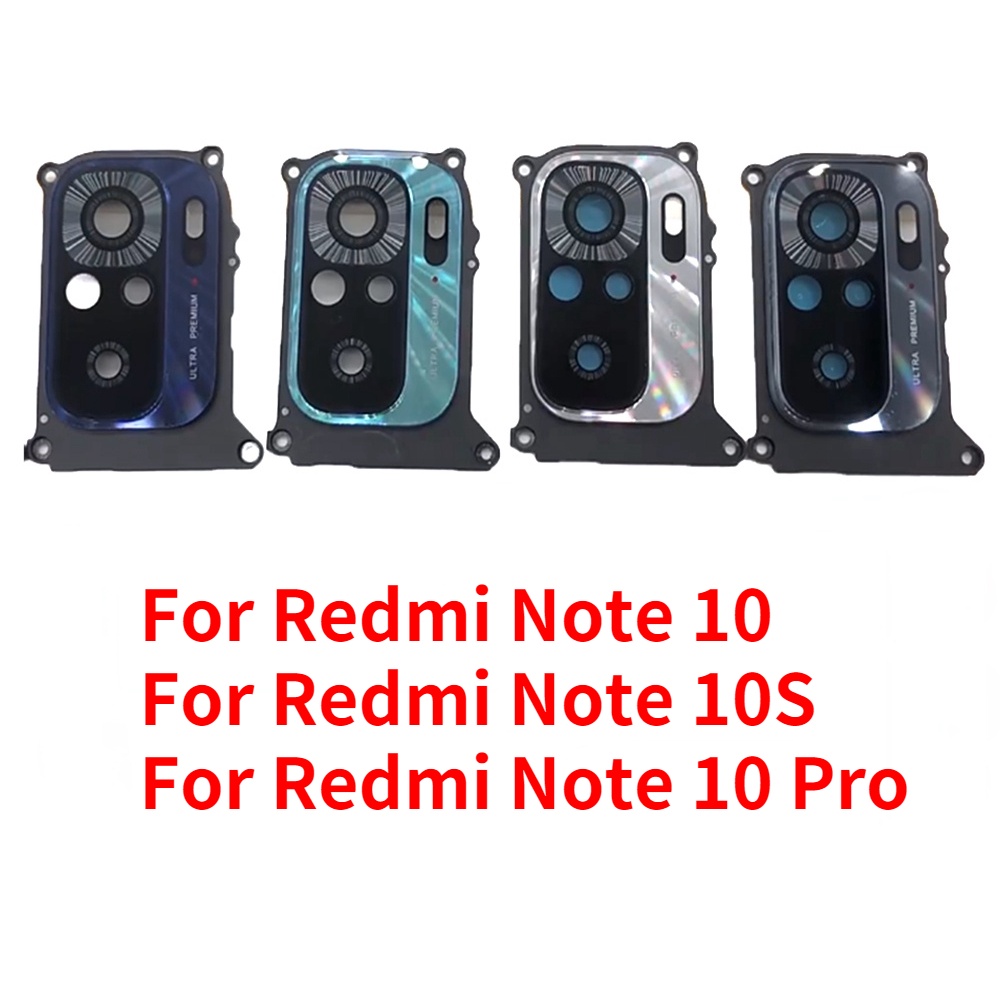 เลนส์กระจกกล้องหลังใหม่พร้อมกรอบฝาครอบวงกลมสําหรับ Redmi Note 10 Note10 Pro 10S พร้อมโฆษณา