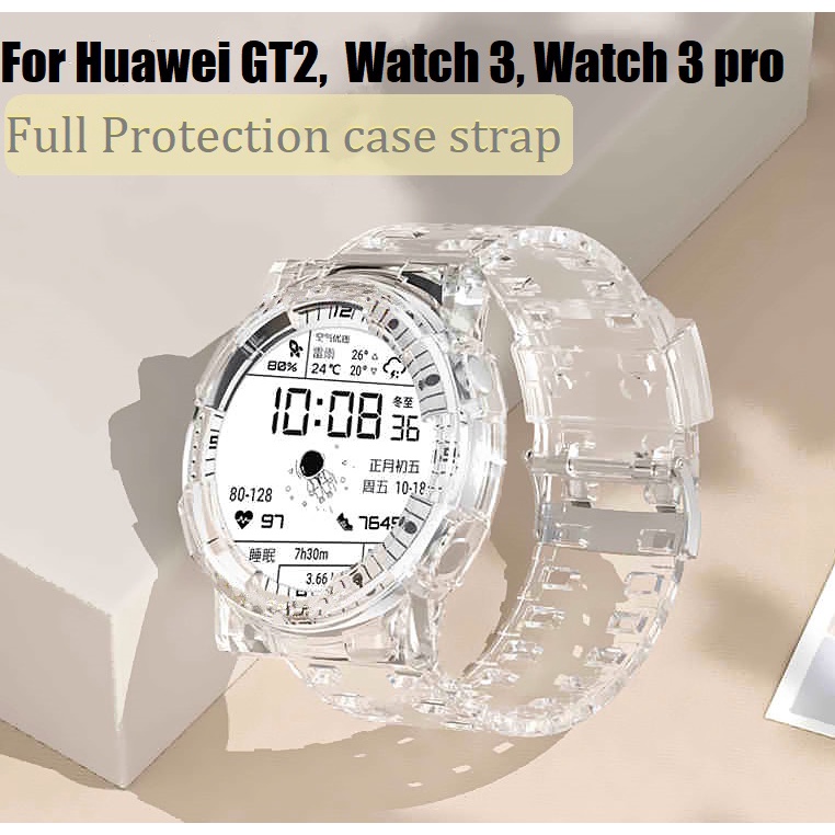 สาย Huawei watch GT 2 สายนาฬิกา Huawei watch 3 , Huawei watch 3pro Strap Soft Clear Electronic Style Strap For huawei gt2 , Huawei watch 3 pro Transparent Protective Case Strap