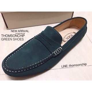 Leather Green Shoes หนังกลับสีเขียว