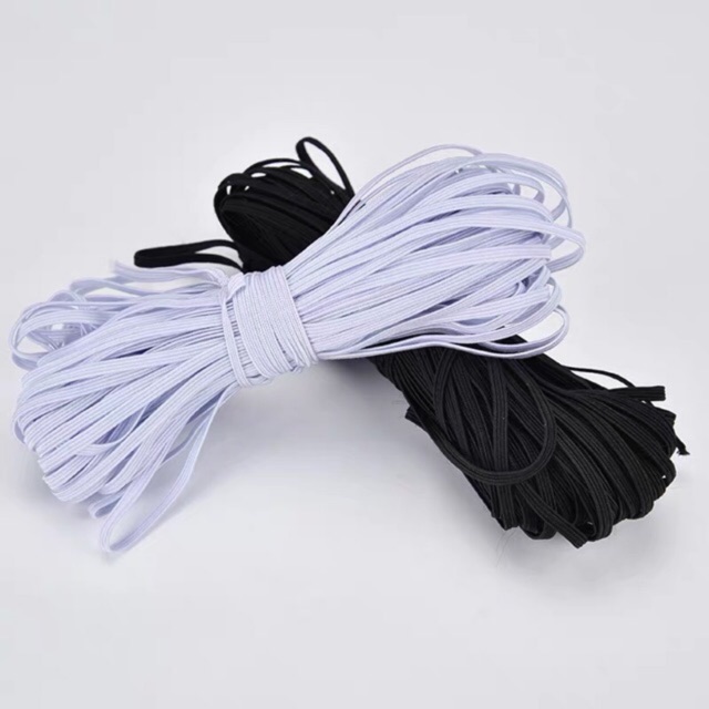 ยางยืด แบ่งขาย สีขาวดำ 3 มิล เหมาะใช้ทำผ้าปิดจมูก