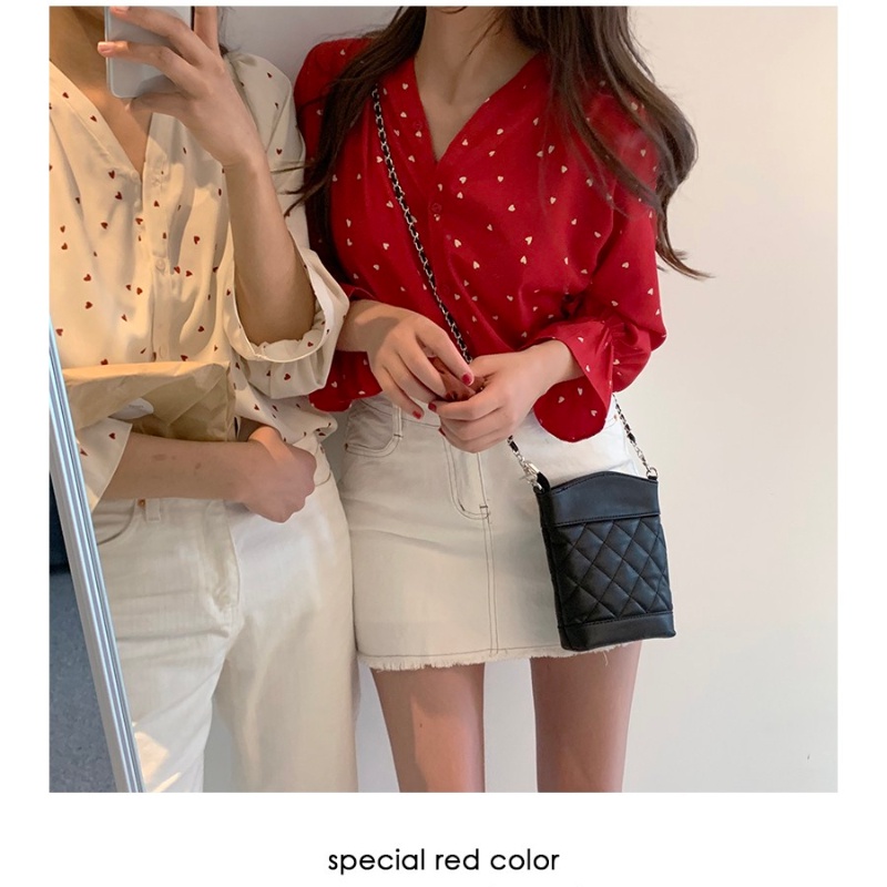สื้อเชิ้้ตชีฟอง ผู้หญิง เสื้อเชิ้ตสไตลเกาหลี oversize เชิ้ตแขนยาวผู้หญิง น่ารัก พร้อมส่ง