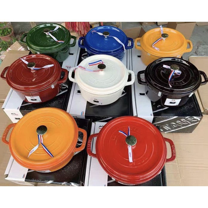 French Staub enamel cast iron pot set 24cm classic round saucepan stew pot household multifunctional pot
