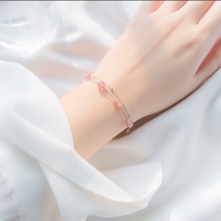 Rose quartz bracelet 🌟💫Silver 925 “หินแห่งความรัก”