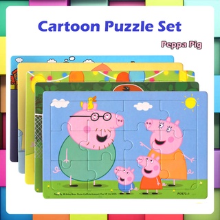 【ชุดตัวต่อธีมการ์ตูน】ขนาดใหญ่ขนาด 6-in-1 ภาพเคลื่อนไหว Peppa Pig ชุดจิ๊กซอว์ปริศนา ของเล่นเด็ก แผ่นฐาน BEZEL สี ของเล่นปริศนา 2-6 ปี Progressive ของเล่นเสริมพัฒนาการ ของเล่น DIY จิ๊กซอว์ จิกซอ จิ๊กซอว์เด็ก ของเล่นเด็ก