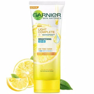 Garnier Light Complete White Speed Brightening Scrub 100ml การ์นิเย่ ไลท์ คอมแพค ไวท์สปีดโฟม100มล.