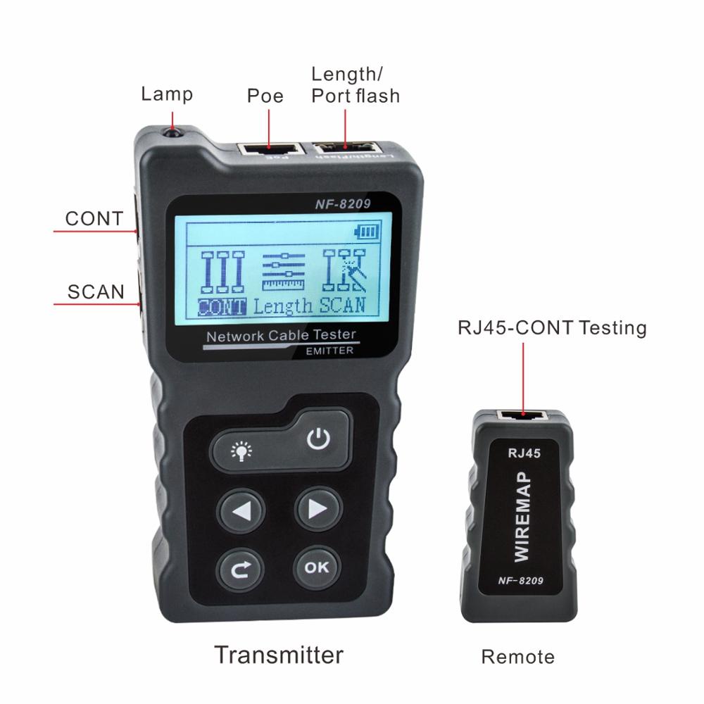 Noyafa Nf-8209 Rj45 Cable Tracker Poe Network Wire Checker Cable Tester ...