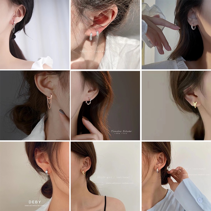 ต่างหูน่ารัก ผู้หญิง ขนาดเล็ก สวยงาม S925 แฟชั่น เครื่องประดับ