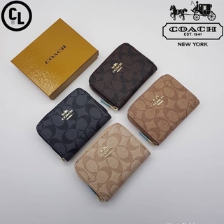 กระเป๋าโค้ช coach กระเป๋าตังค์ซิบรอบใบสั้น กระเป๋าตังค์โค้ช