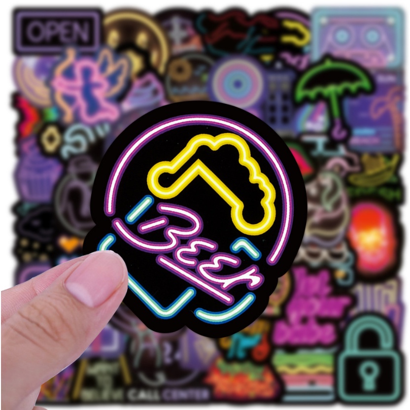 💥พร้อมส่ง💥ไม่เรืองแสง! สติ๊กเกอร์ แสงนีออน 50ชิ้น สําหรับตกแต่ง ปท็อป neon lights ไฟนีออน INS - รูปที่ 5