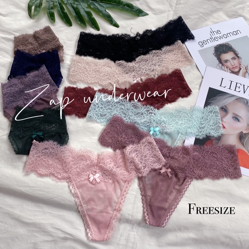 G-string จีสตริงลูกไม้ สวย นิ่ม ใส่สบายที่สุด 8009