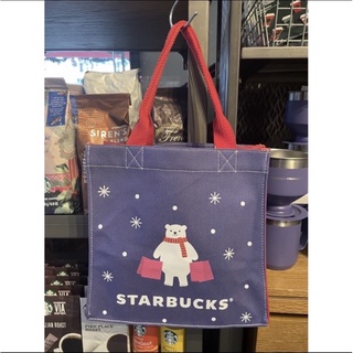 กระเป๋า Starbucks X’mas ,กระเป๋าผ้า Canvas รุ่นใหม่ มีสีดำและสีเขียว (ของแท้ 💯%)