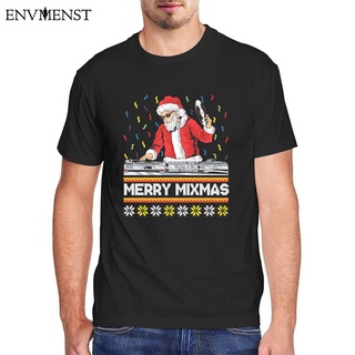 DJ Santa Claus Merry Mixmas Merry Christmas Cotton Vintage Mens T Shirt Funny Graphic T Shirt Christmas Streetwear 471