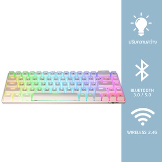 IWACHI คีย์บอร์ด ไร้สาย IK-68 RGB19โหมด Mechanical Keyboard Blue-switch 68ปุ่ม คอมพิวเตอร์